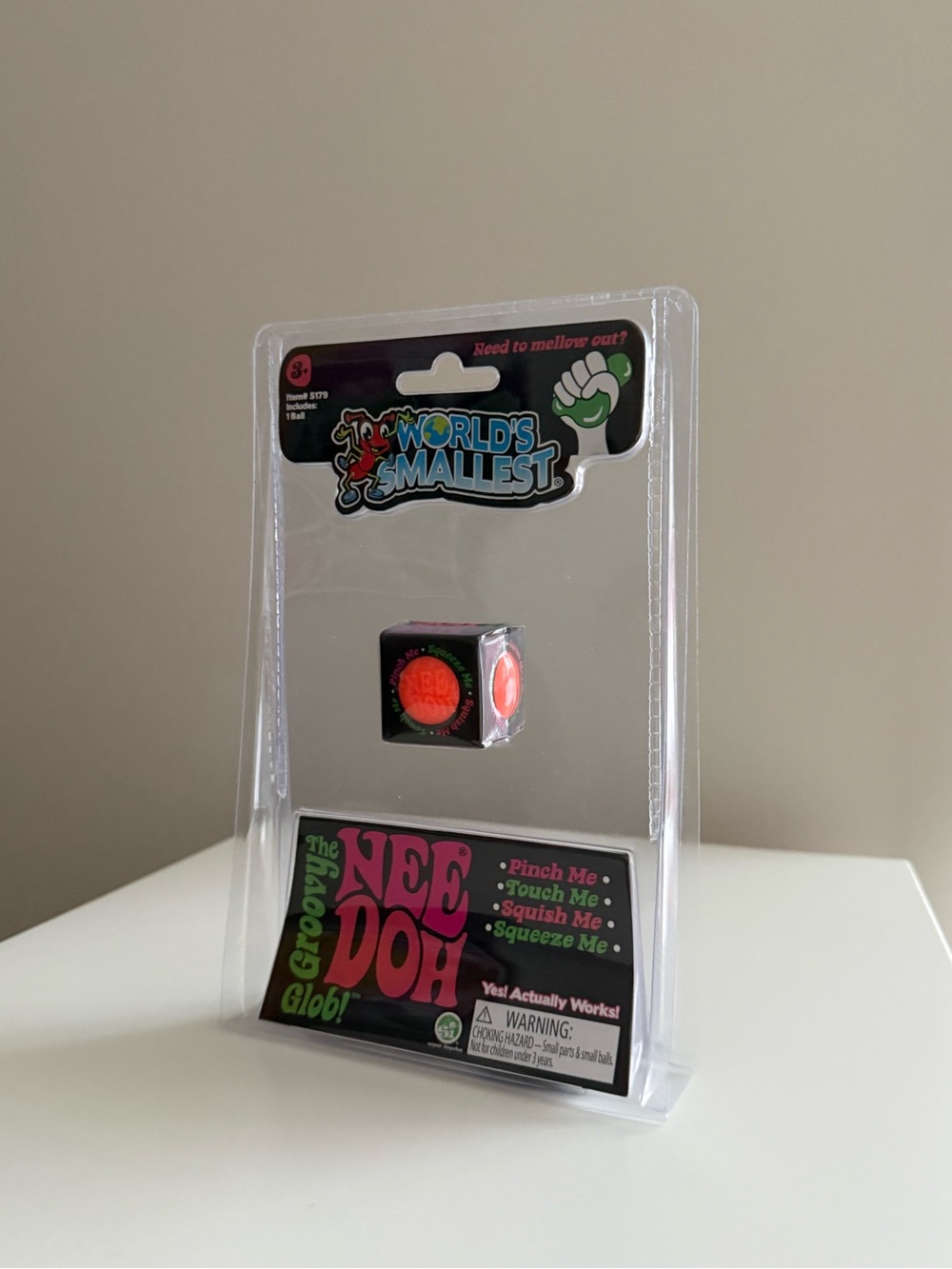 New Nee Doh Schylling World's Smallest Groovy Glob Orange RARE Needoh Tiny Ball